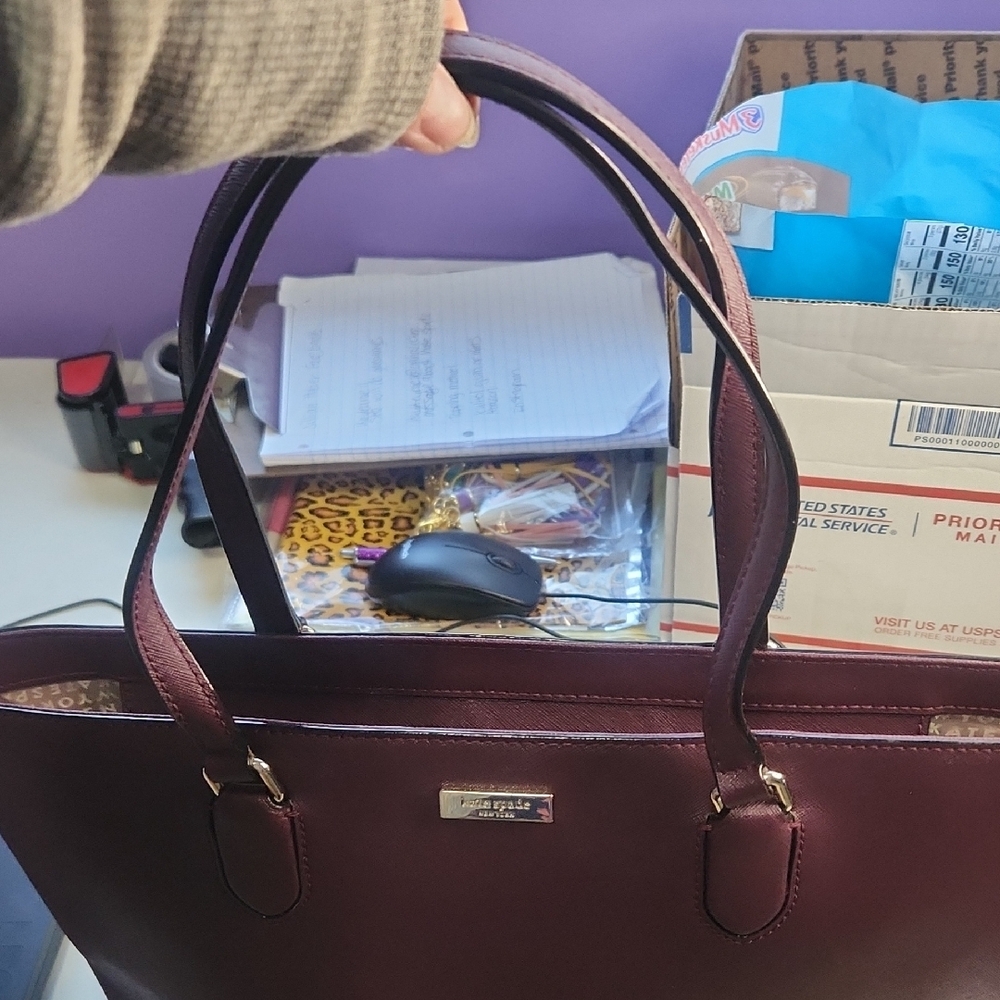 Kate Spade Elegant Coach Burgundy Tote Bag - Picture 5 of 7